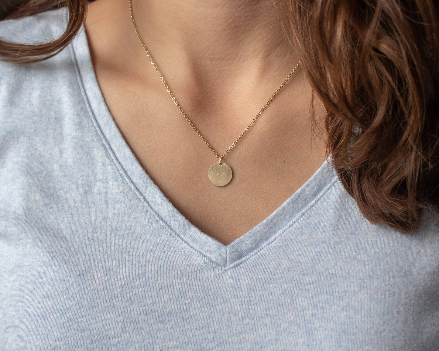Joy Pendant: 14K Shiny Script