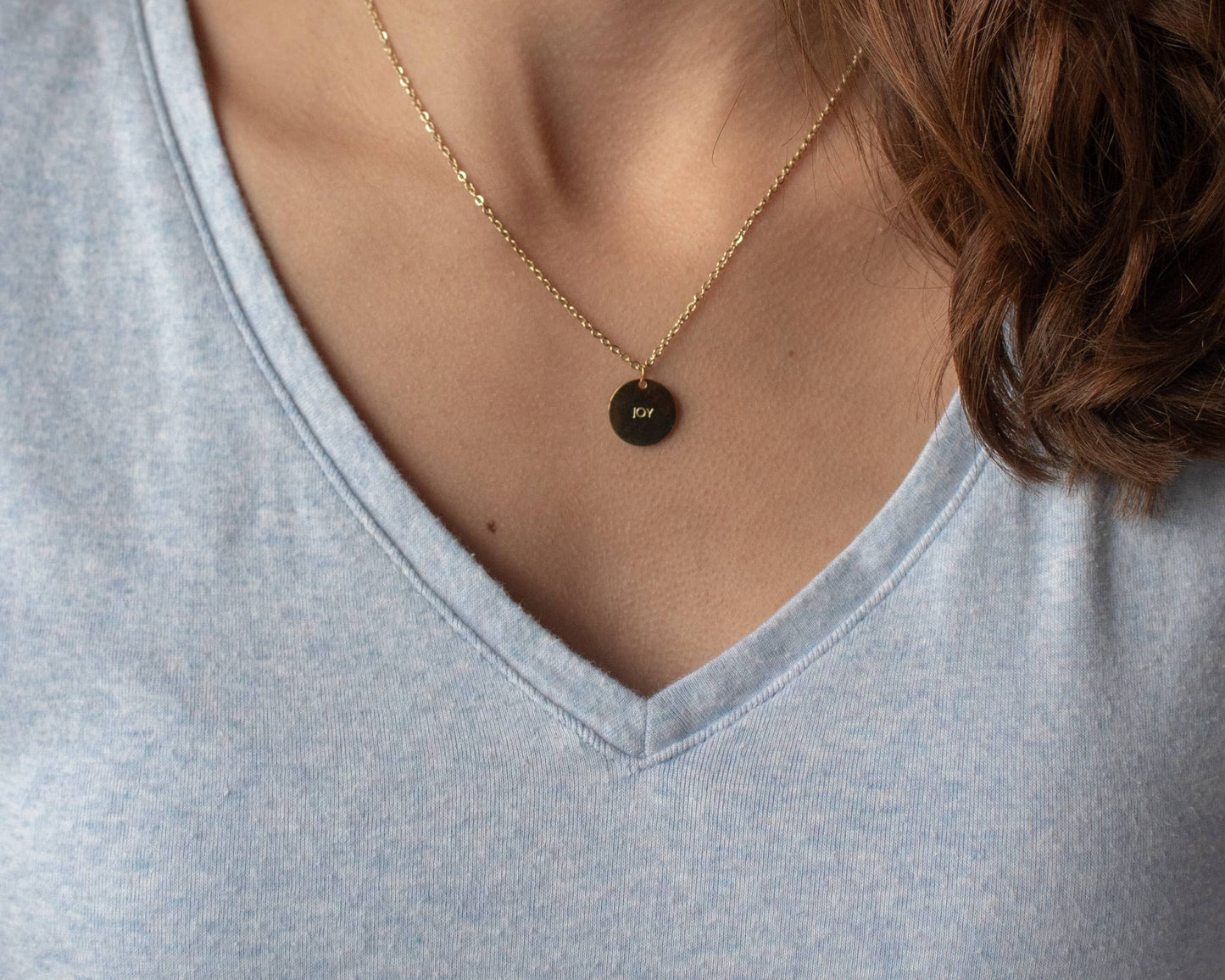 Joy Pendant: 14K Shiny Script
