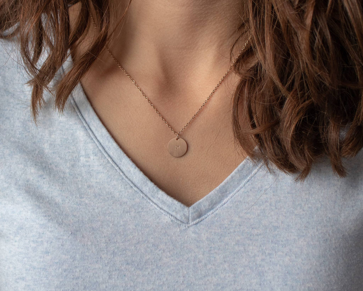 Joy Pendant: 14K Shiny Script