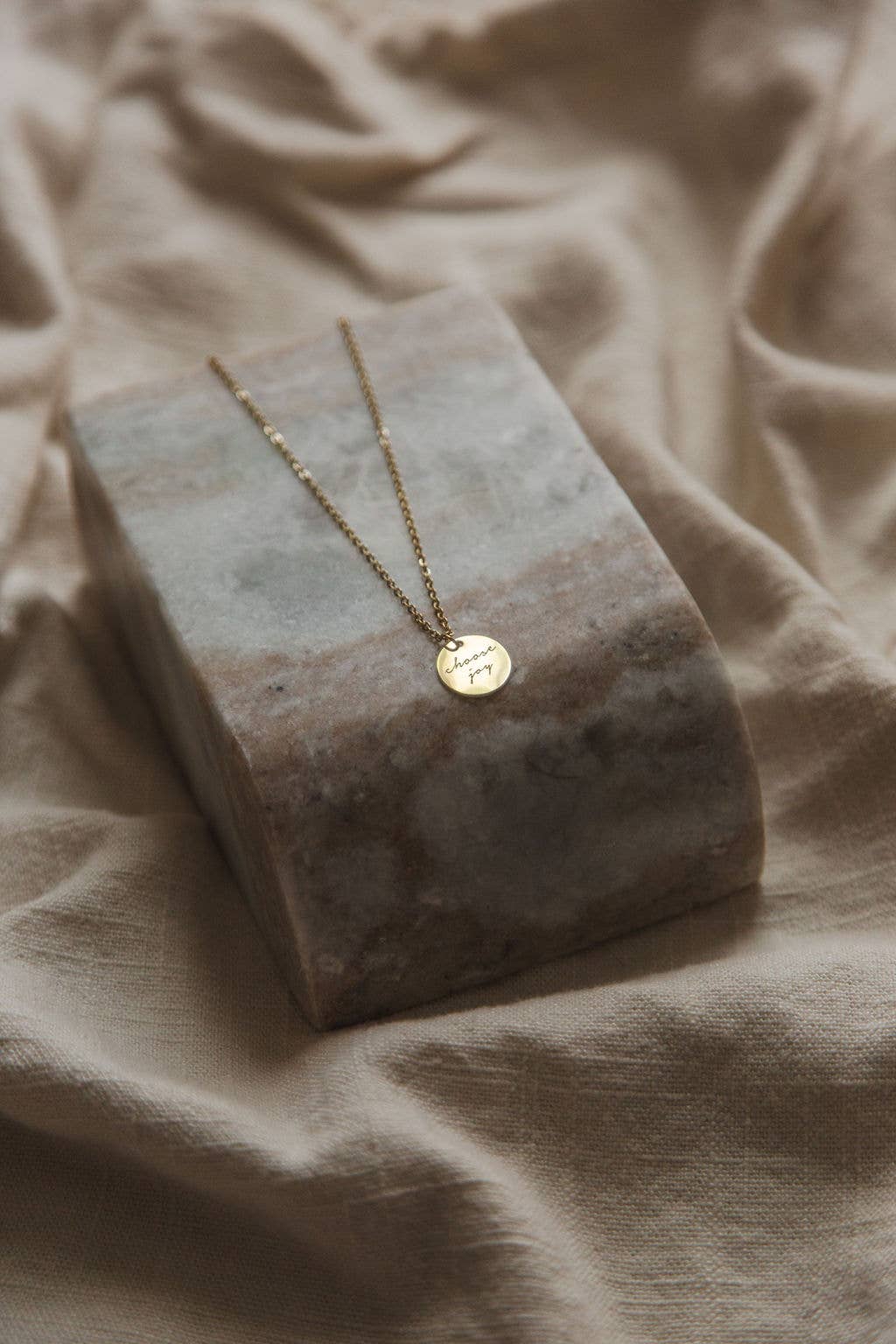 Joy Pendant: 14K Shiny Script