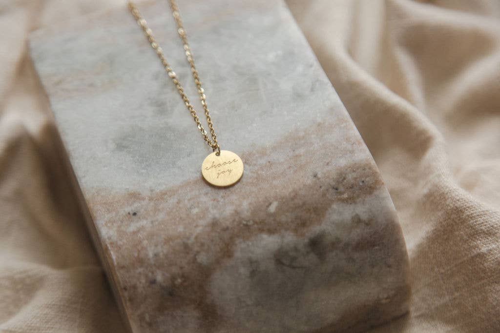 Joy Pendant: 14K Shiny Script
