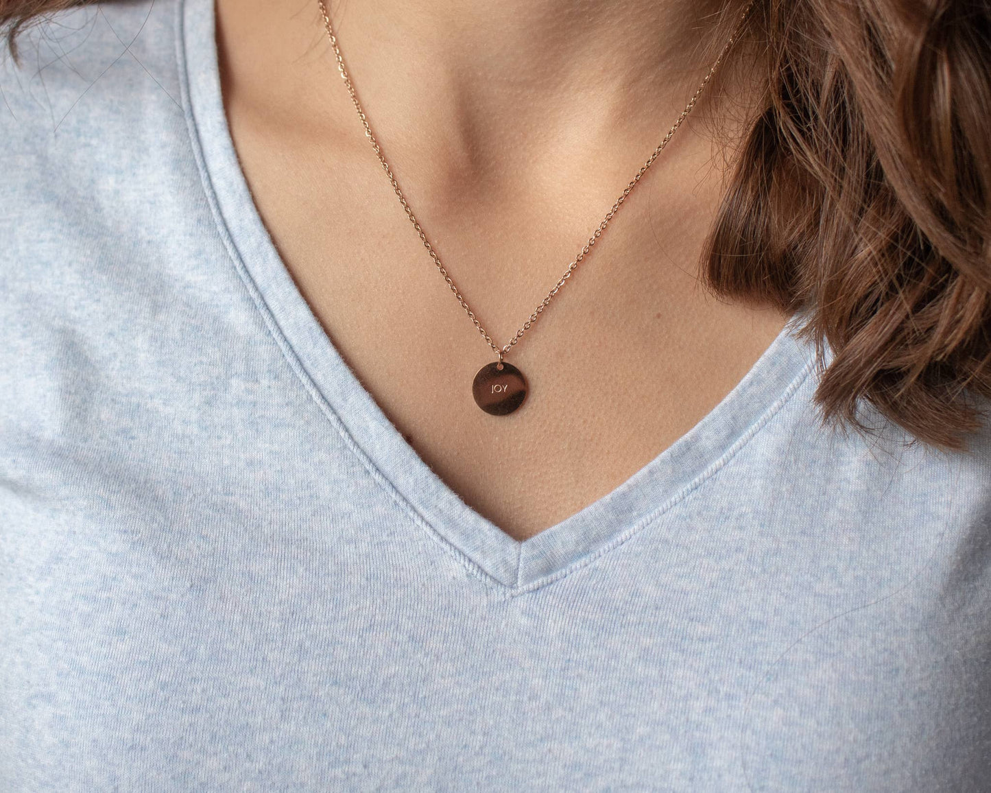 Joy Pendant: 14K Shiny Script